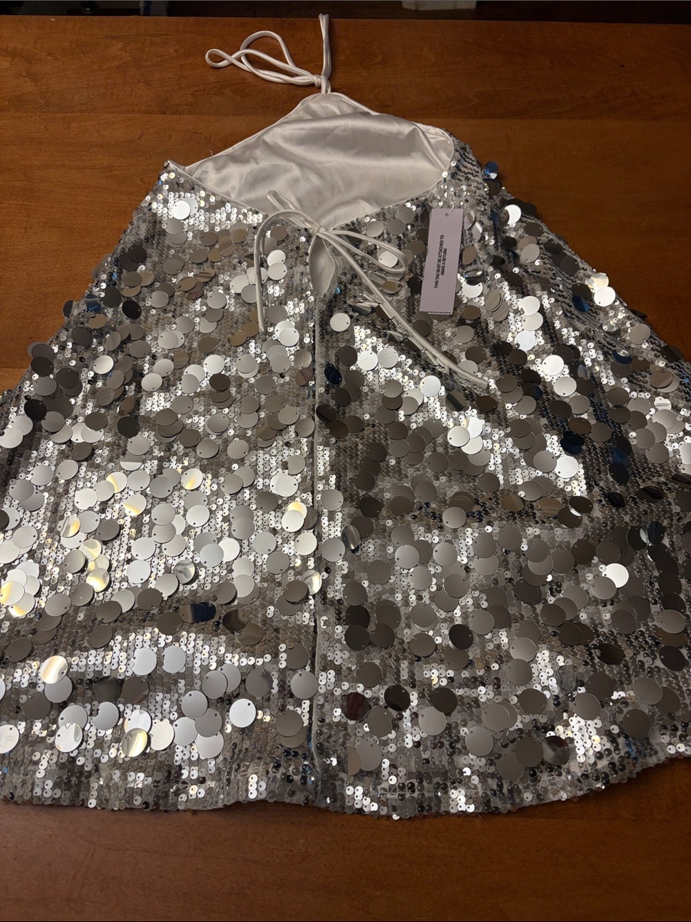 Princess Polly Flourescent Silver Sequins Halter Mini Dress - Picture 8 of 11